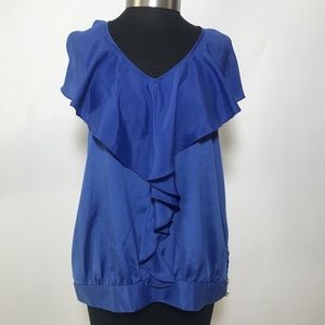 Banana Republic Front Ruffle Top Sleeveless Medium